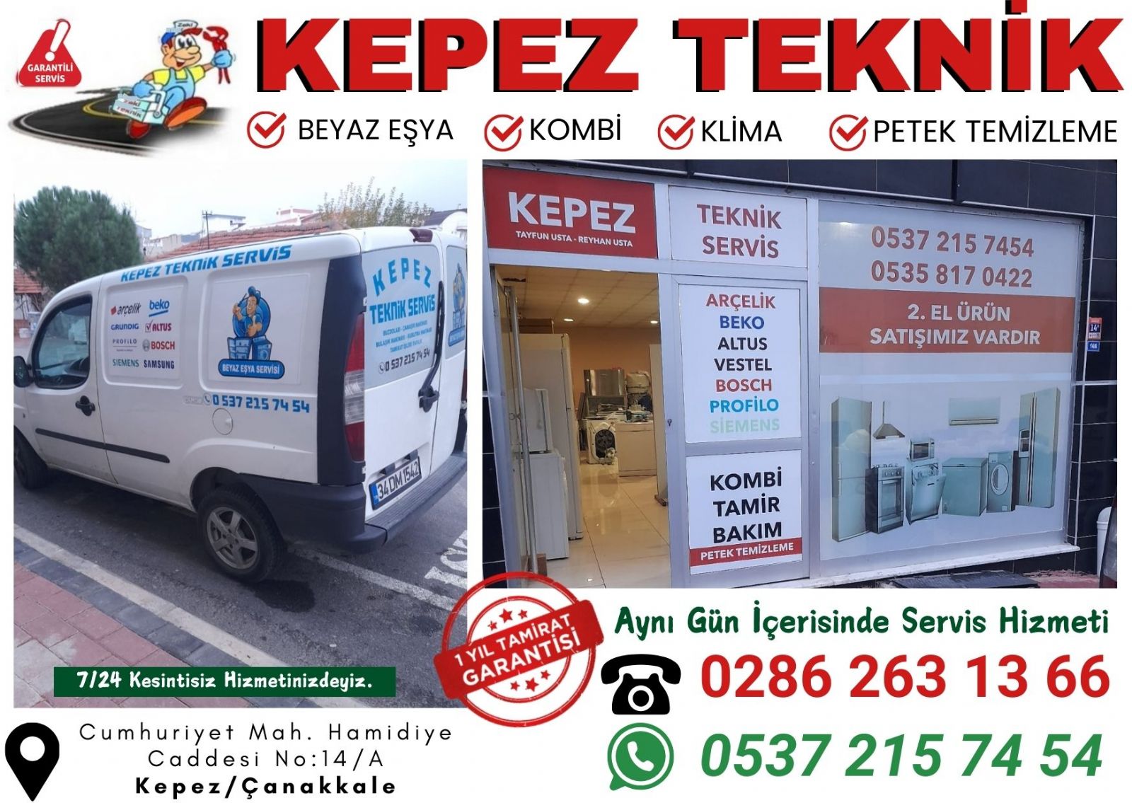Çanakkale Kepez Çamaşır Makinesi Tamircisi